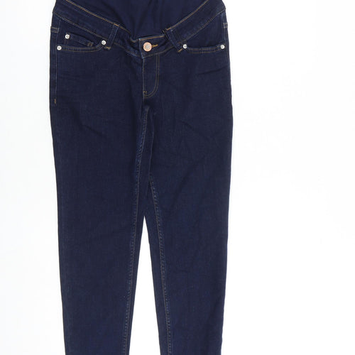 Marks and Spencer Womens Blue Cotton Skinny Jeans Size 6 L26 in Regular Button - Petite
