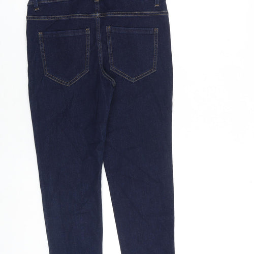 Marks and Spencer Womens Blue Cotton Skinny Jeans Size 6 L26 in Regular Button - Petite