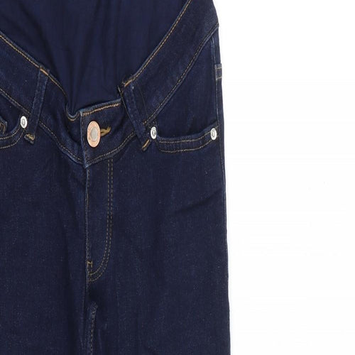 Marks and Spencer Womens Blue Cotton Skinny Jeans Size 6 L26 in Regular Button - Petite
