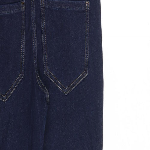 Marks and Spencer Womens Blue Cotton Skinny Jeans Size 6 L26 in Regular Button - Petite