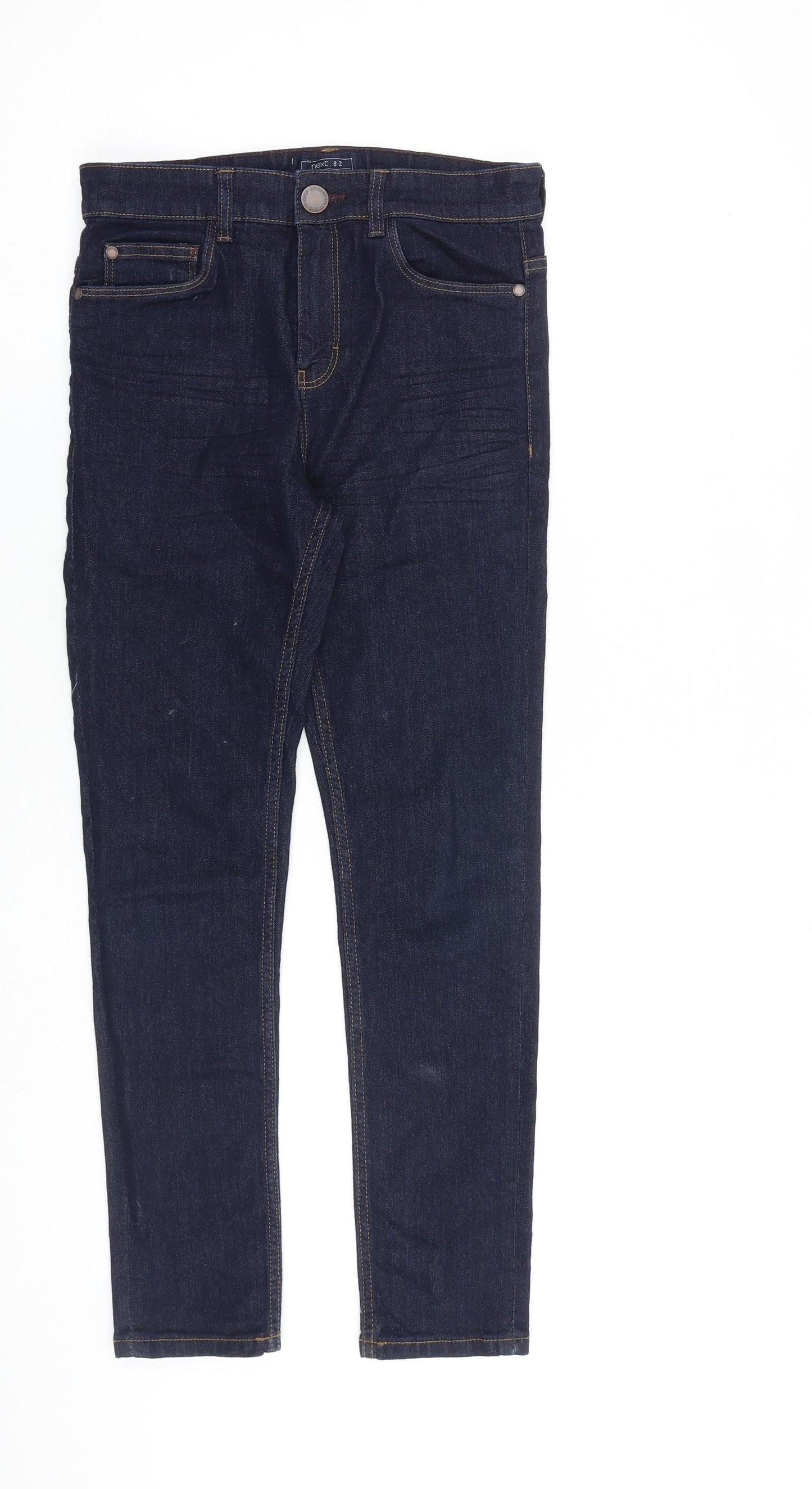 NEXT Boys Blue Cotton Skinny Jeans Size 12 Years L25 in Regular Zip