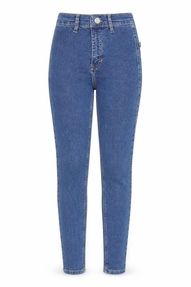 Topshop Womens Blue Cotton Skinny Jeans Size 25 in L30 in Regular Zip