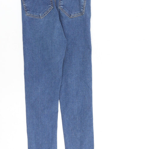 Topshop Womens Blue Cotton Skinny Jeans Size 25 in L30 in Regular Zip