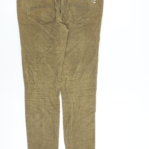 Johnnie. B Womens Brown Cotton Trousers Size 26 in L28 in Regular Zip