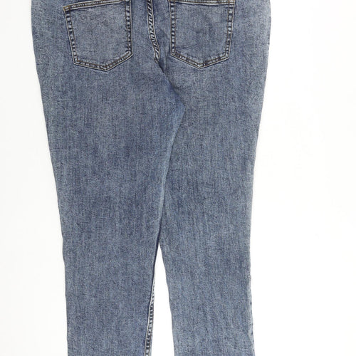 Nutmeg Womens Blue Cotton Straight Jeans Size 20 L28 in Slim Zip