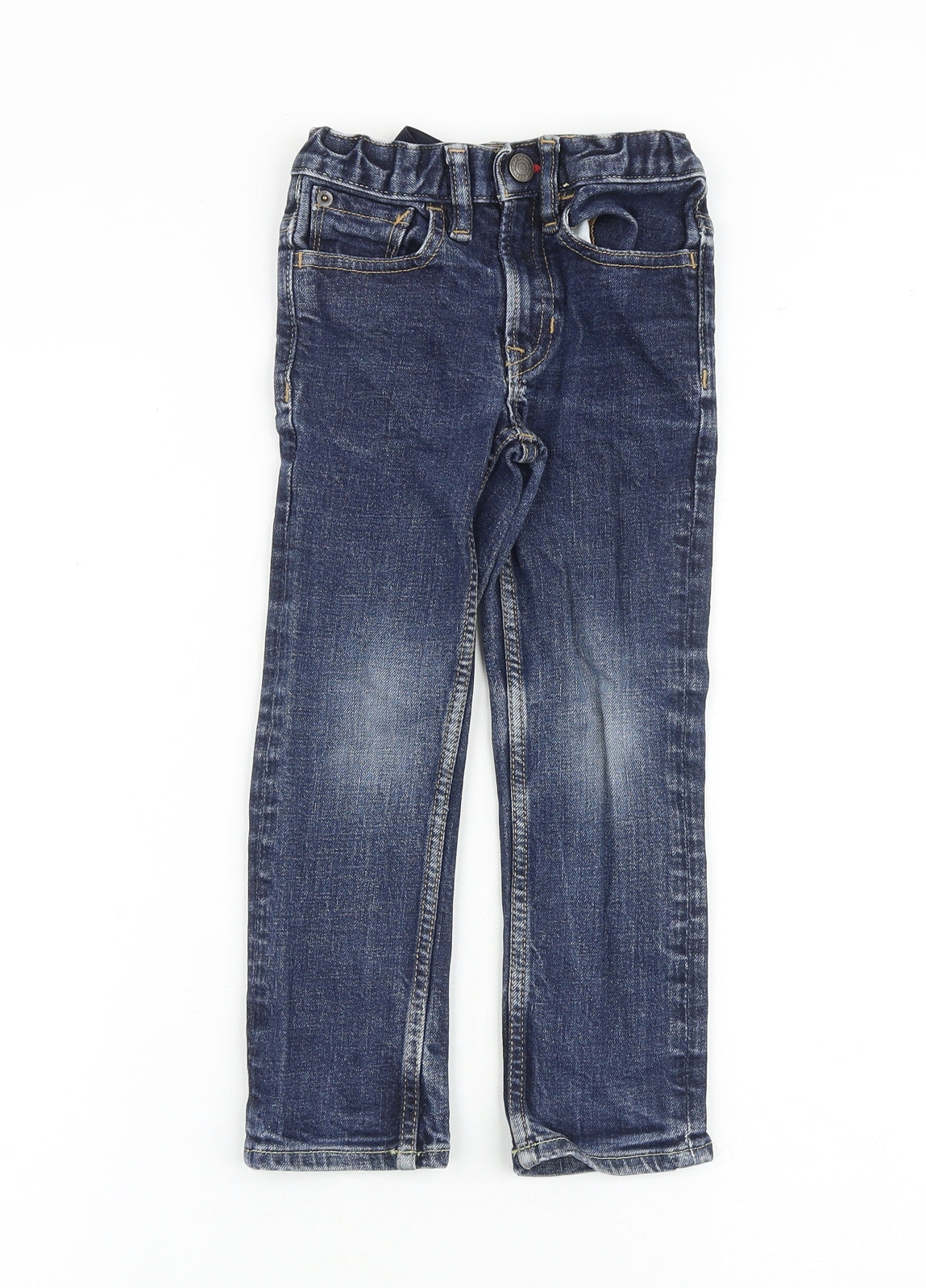 Gap Boys Blue Cotton Skinny Jeans Size 4 Years Regular Zip