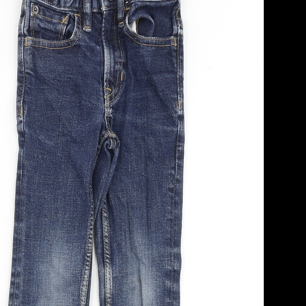 Gap Boys Blue Cotton Skinny Jeans Size 4 Years Regular Zip