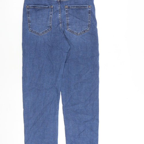 Per Una Womens Blue Cotton Straight Jeans Size 28 in L26 in Regular Zip
