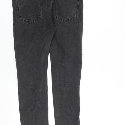 Topman Mens Grey Cotton Skinny Jeans Size 30 in L30 in Slim Button