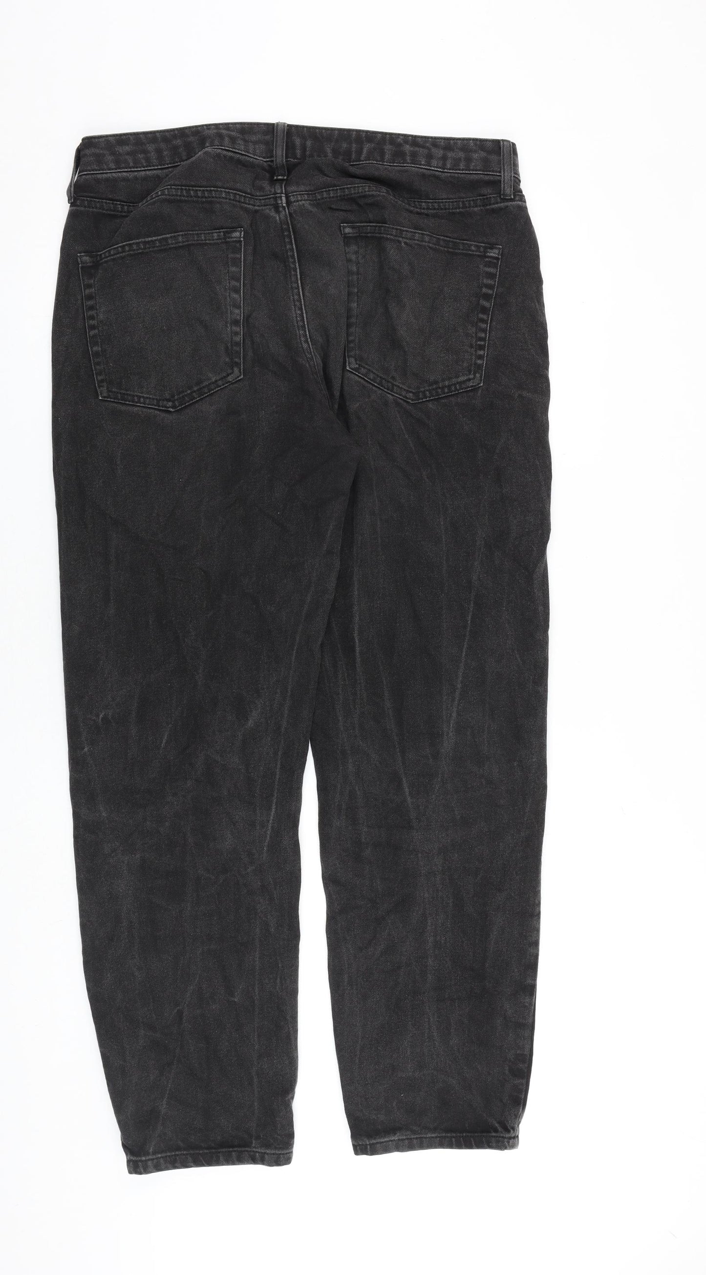 Topman Mens Grey Cotton Tapered Jeans Size 34 in L34 in Regular Button