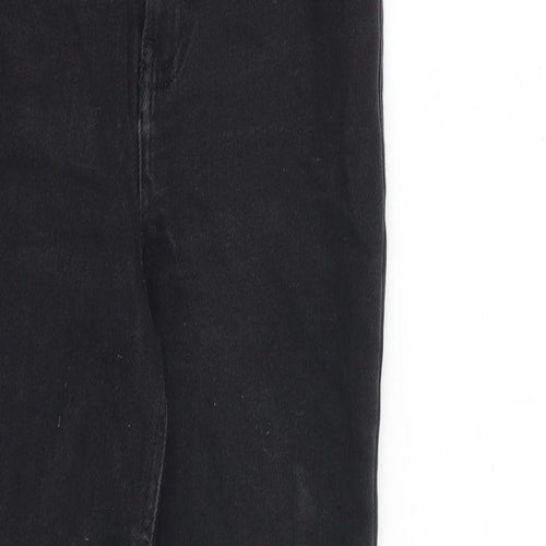 New Look Womens Black Cotton Skinny Jeans Size 8 L27 in Slim Zip - Raw Hem