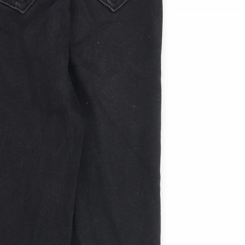 New Look Womens Black Cotton Skinny Jeans Size 8 L27 in Slim Zip - Raw Hem
