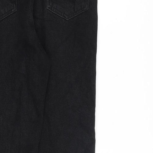 Miss Selfridge Womens Black Cotton Tapered Jeans Size 8 L29 in Regular Zip