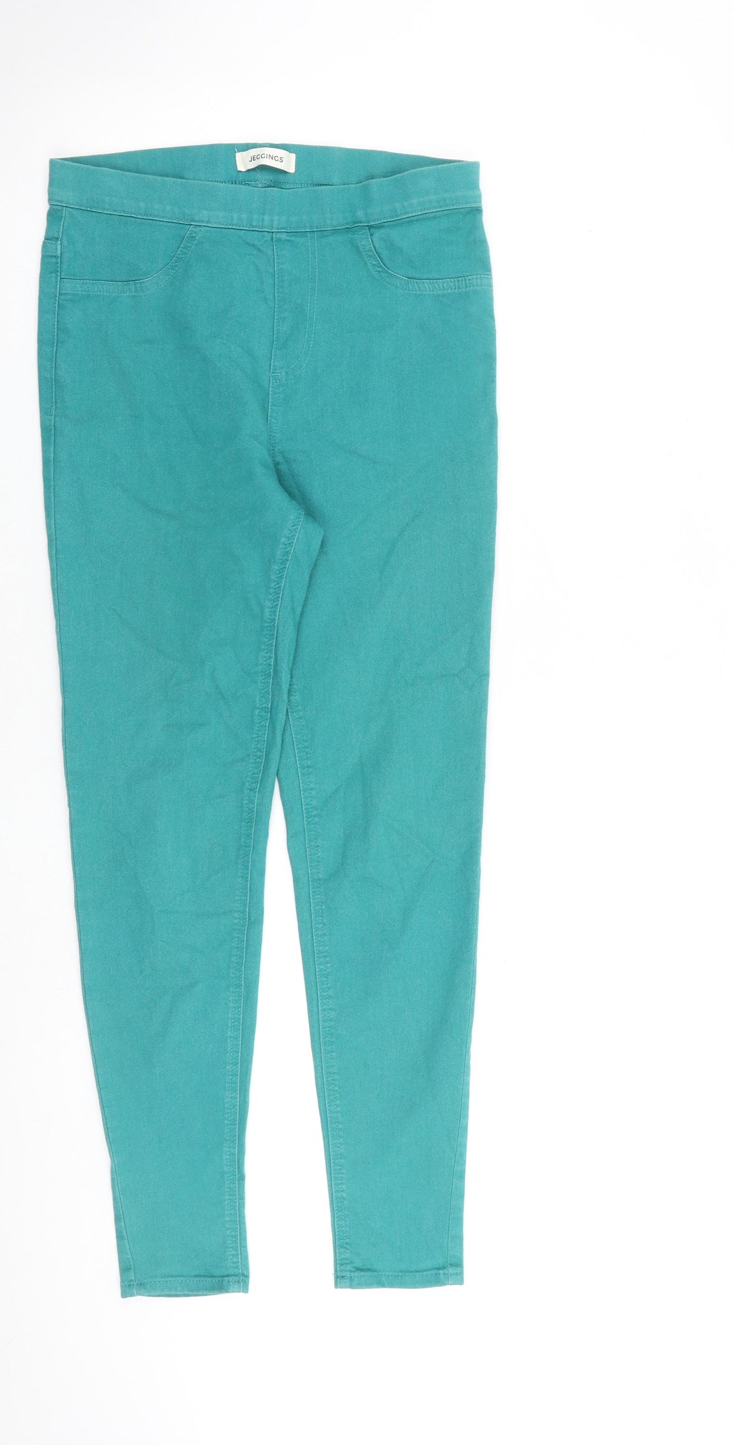 Marks and Spencer Womens Green Cotton Jegging Jeans Size 10 L28 in Regular
