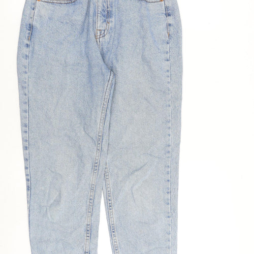 Pull&Bear Womens Blue Cotton Tapered Jeans Size 6 L27 in Regular Zip