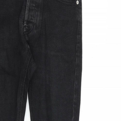Topman Mens Grey Cotton Skinny Jeans Size 28 in L28 in Slim Zip