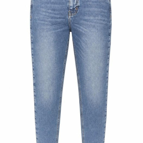Topshop Womens Blue Cotton Skinny Jeans Size 28 in L32 in Regular Zip - Distressed Hems