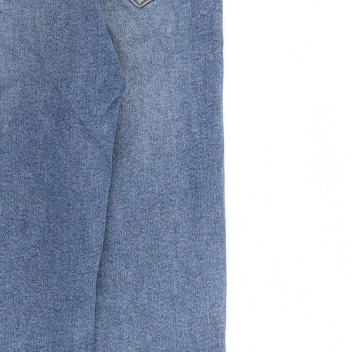 Topshop Womens Blue Cotton Skinny Jeans Size 28 in L32 in Regular Zip - Distressed Hems