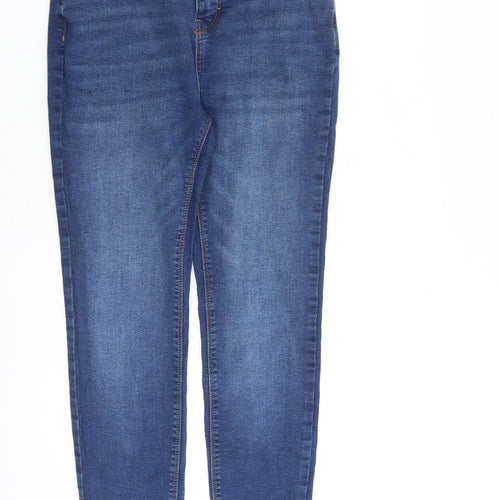 Denim & Co. Womens Blue Cotton Skinny Jeans Size 10 L28 in Regular Zip
