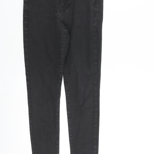 Topshop Womens Black Cotton Skinny Jeans Size 28 in L32 in Regular Zip