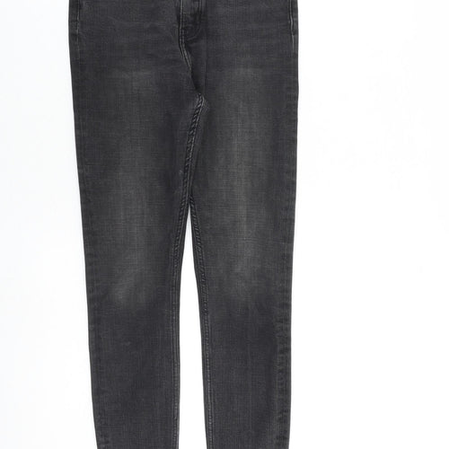 Zara Womens Black Cotton Skinny Jeans Size 8 L27 in Regular Zip