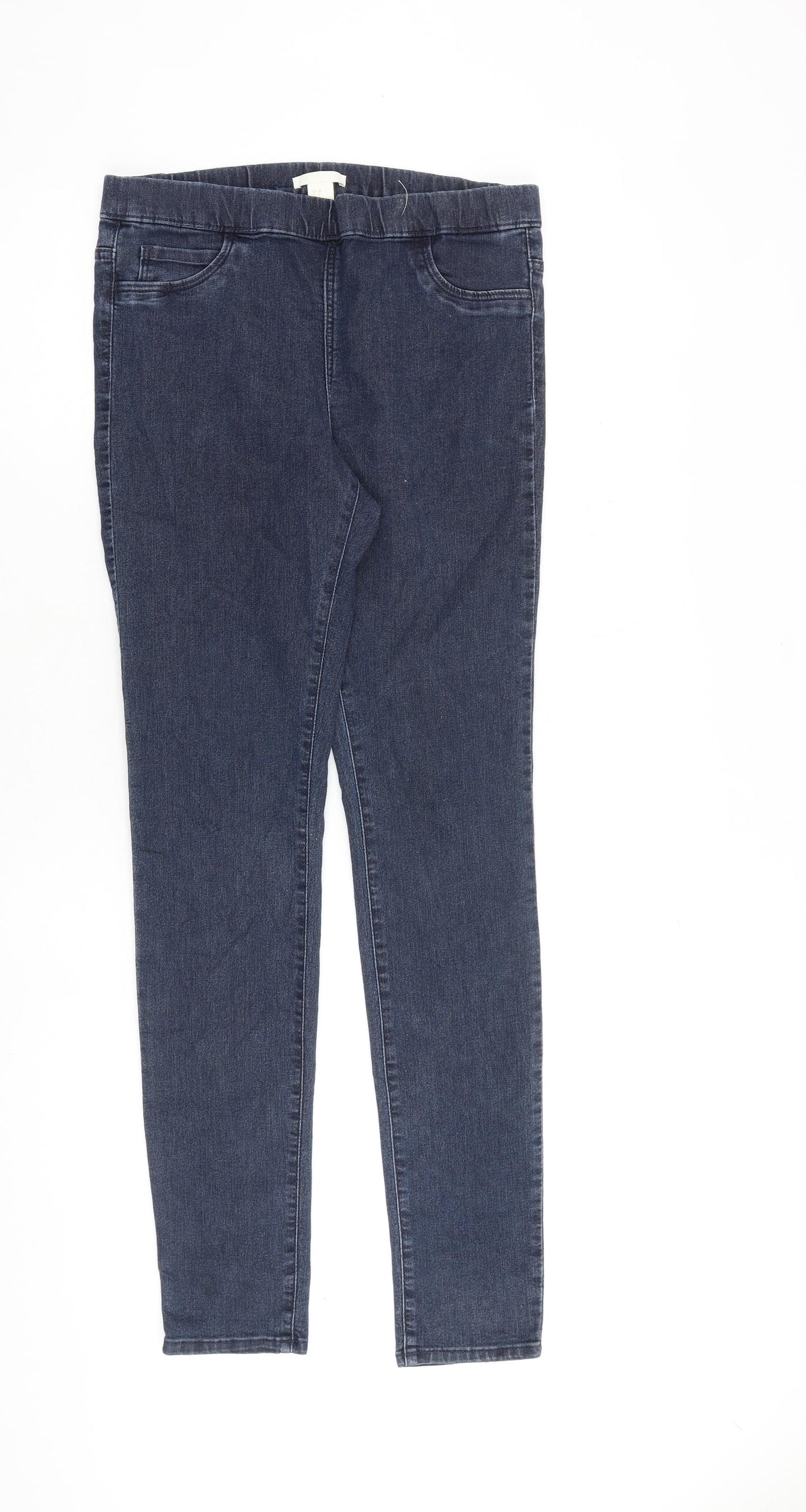 H&M Womens Blue Cotton Jegging Jeans Size 10 L32 in Regular