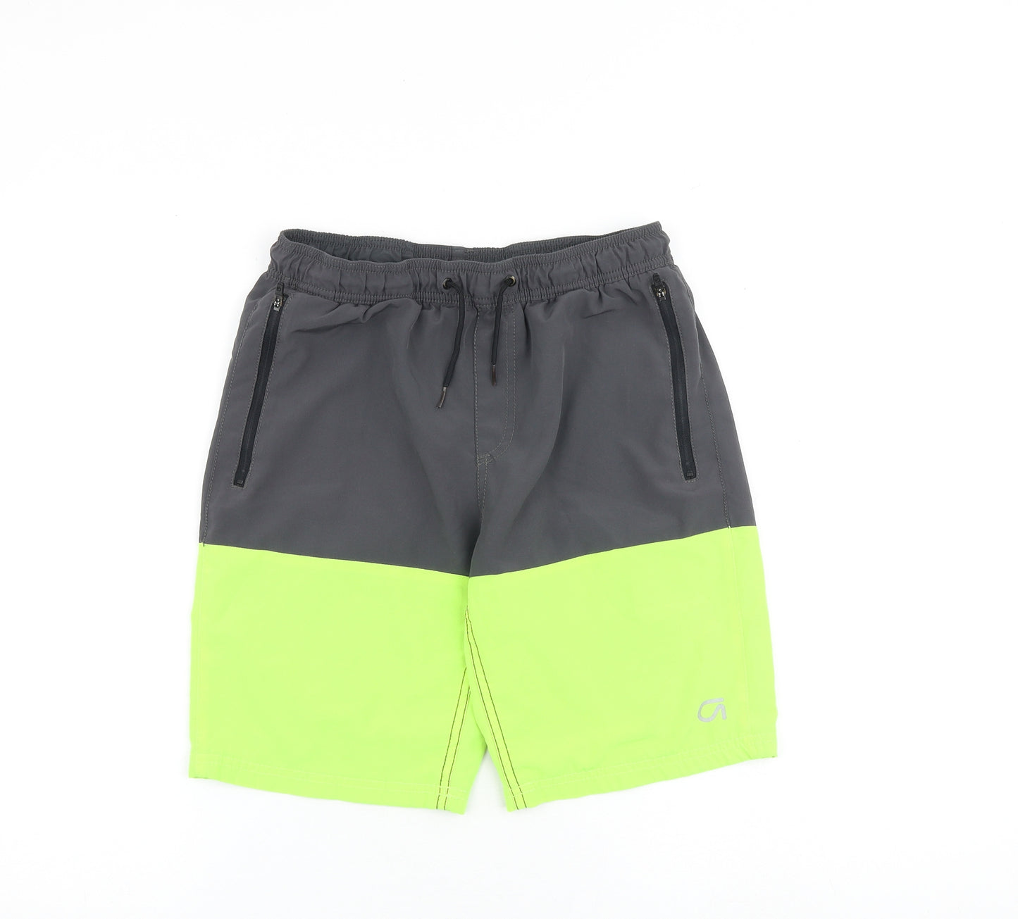 Gap Boys Grey Colourblock Polyester Sweat Shorts Size 13-14 Years L9 in Regular Drawstring - Swim Shorts