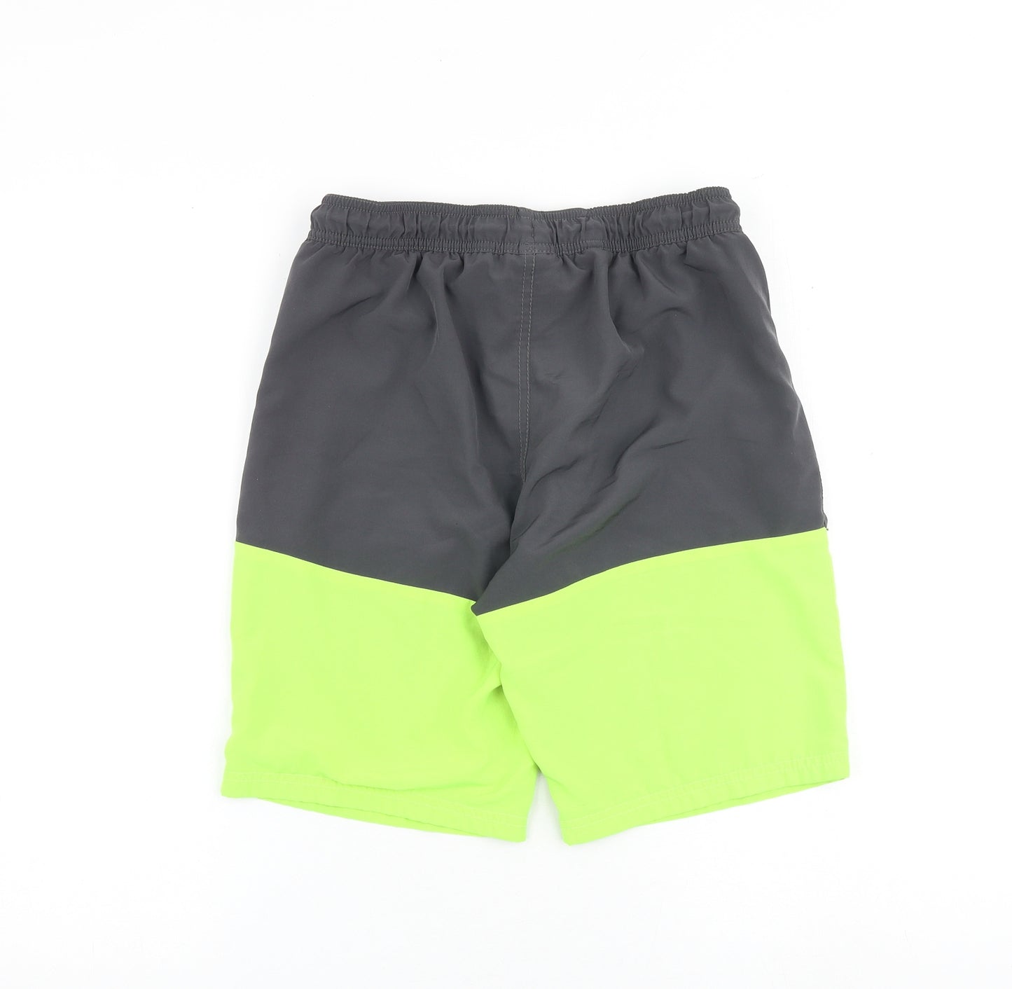Gap Boys Grey Colourblock Polyester Sweat Shorts Size 13-14 Years L9 in Regular Drawstring - Swim Shorts