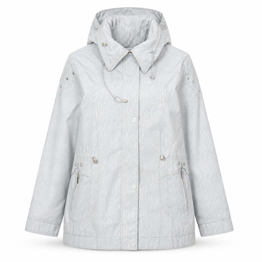 Front view of JBC women’s blue jacket, size UK 12, zip