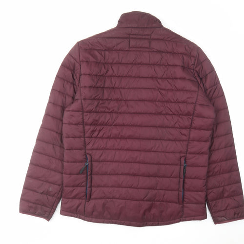 Racing Green Mens Red Puffer Jacket Jacket Size L Zip