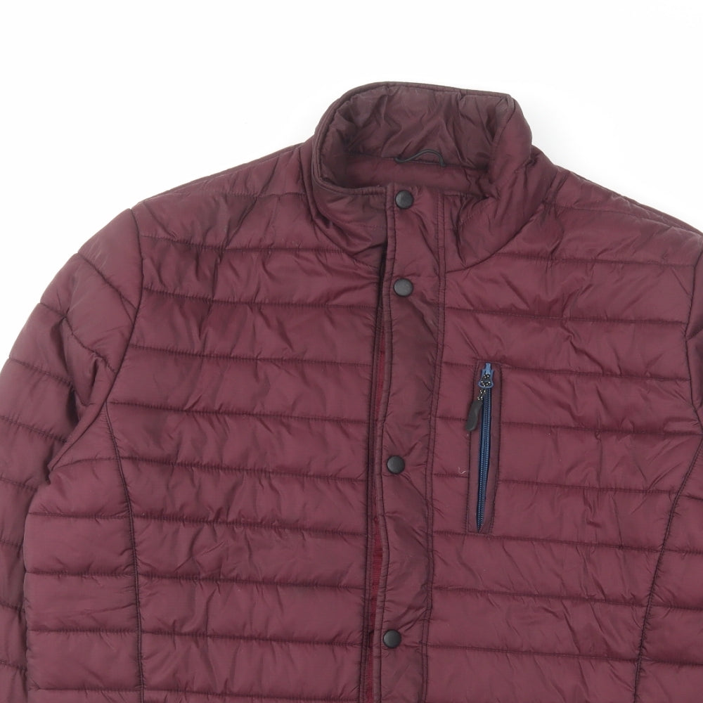 Racing Green Mens Red Puffer Jacket Jacket Size L Zip