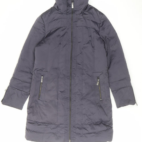 Autograph Womens Blue Overcoat Coat Size 12 Zip