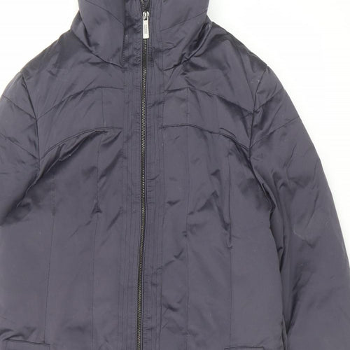 Autograph Womens Blue Overcoat Coat Size 12 Zip