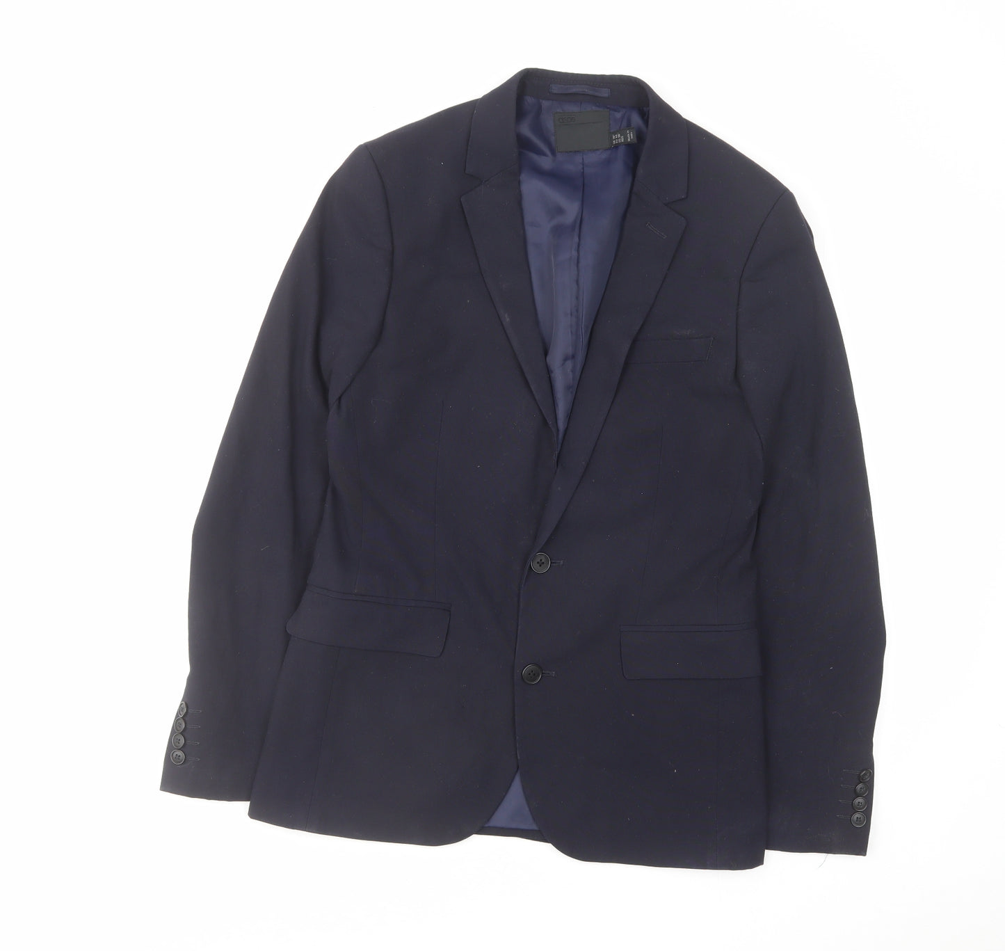 ASOS Mens Blue Polyester Jacket Suit Jacket Size 36 Regular
