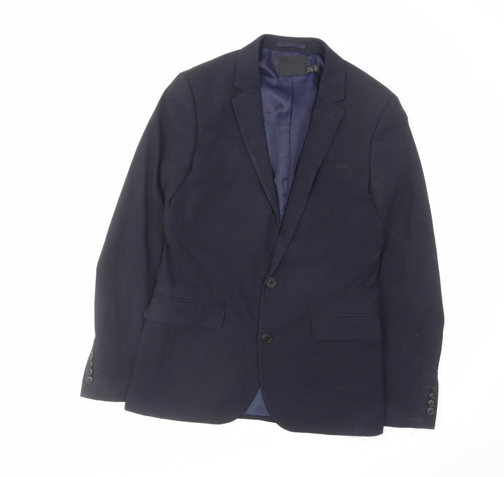 ASOS Mens Blue Polyester Jacket Suit Jacket Size 36 Regular