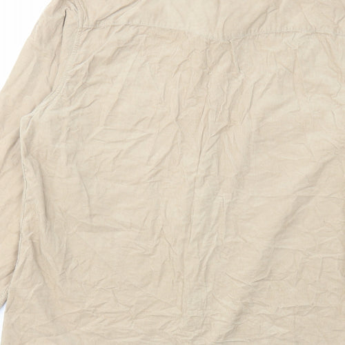ASOS Mens Brown Cotton Button-Up Size M Collared Button