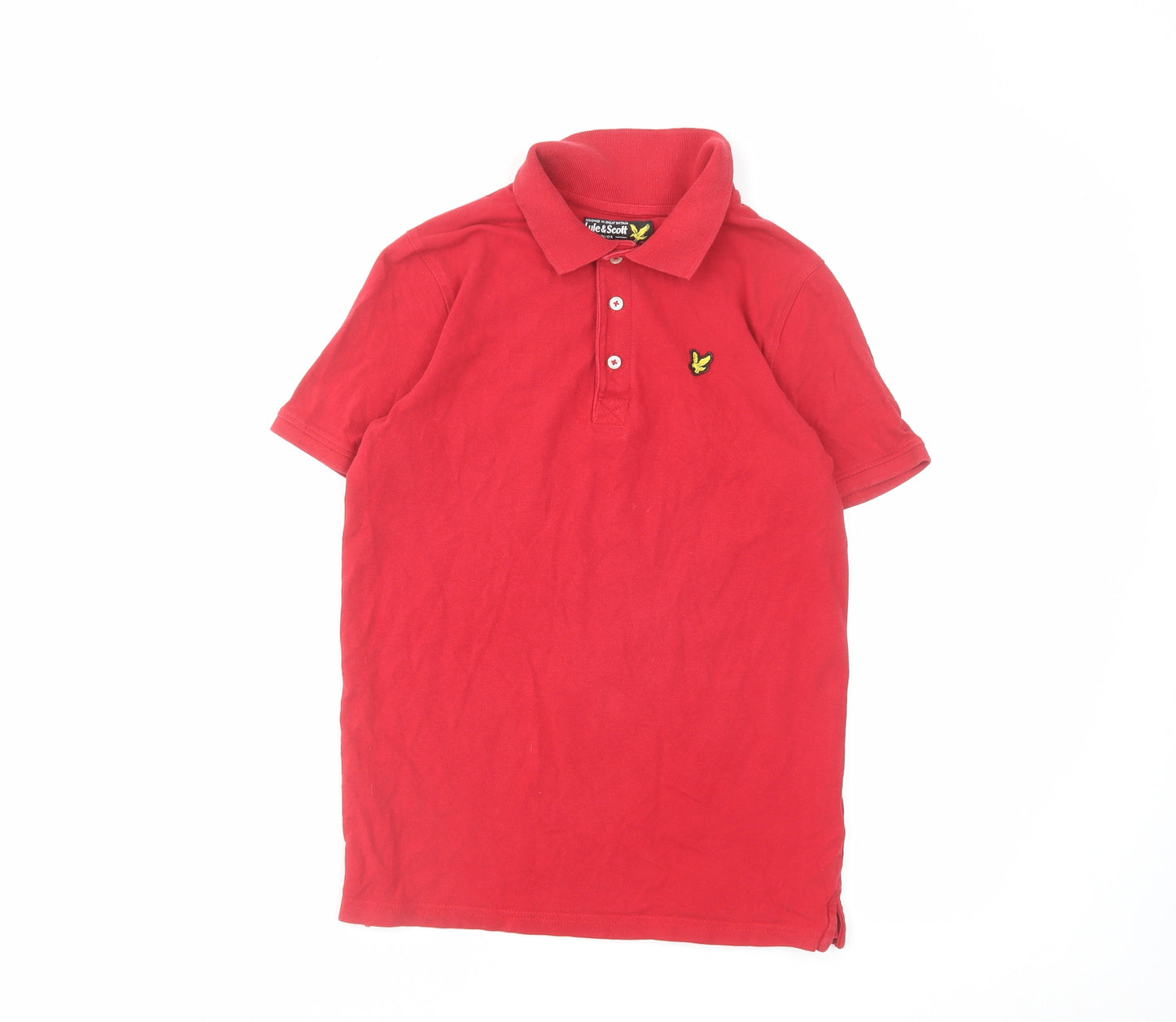 Lyle & Scott Boys Red Cotton Basic Polo Size 11-12 Years Collared Button
