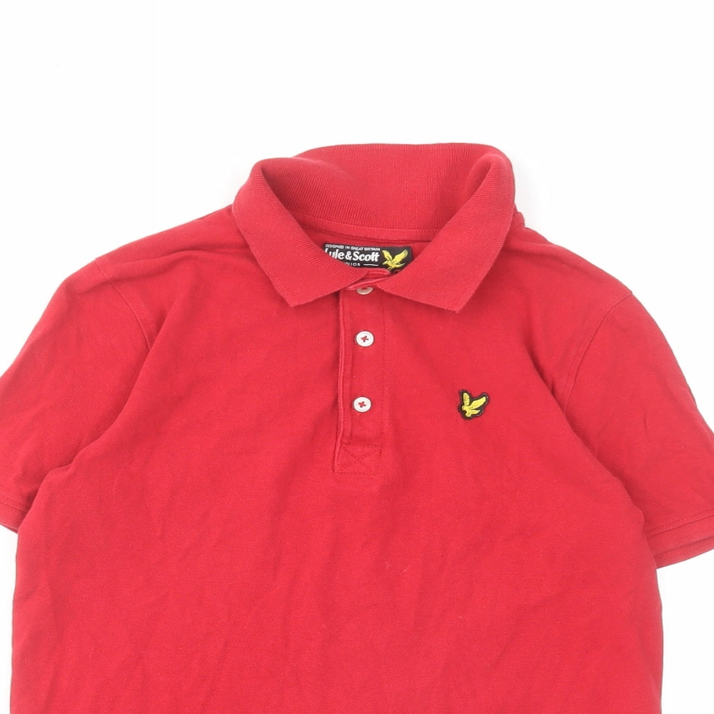 Lyle & Scott Boys Red Cotton Basic Polo Size 11-12 Years Collared Button