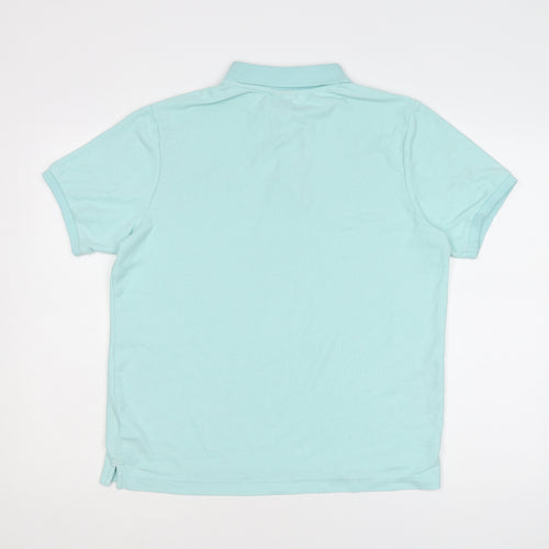 Slazenger Mens Blue Polyester Polo Size M Collared Button