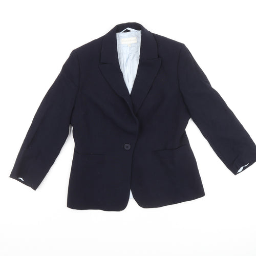 Austin Reed Womens Blue Wool Jacket Blazer Size 10