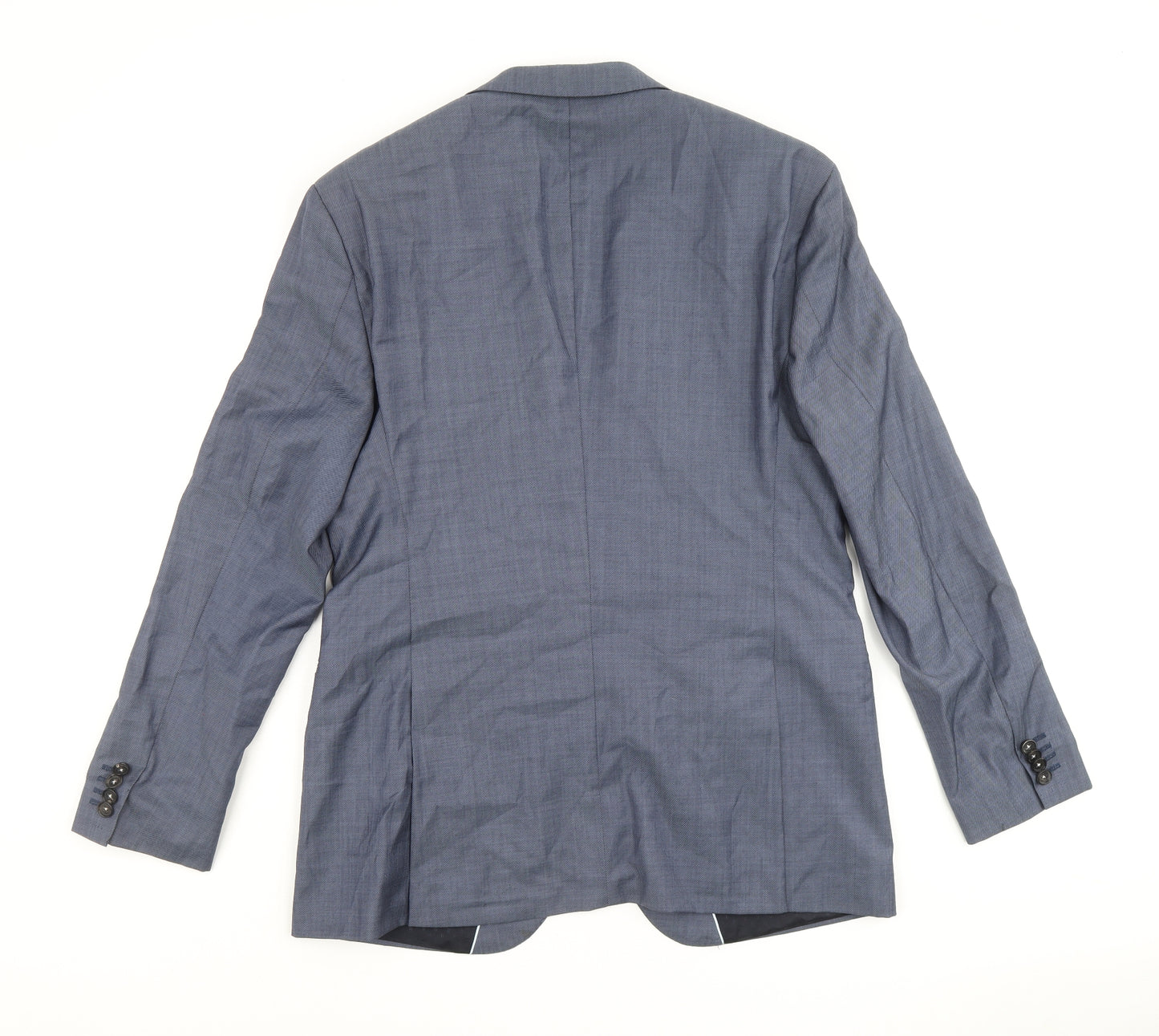 Boss Mens Blue Wool Jacket Suit Jacket Size 52 Regular