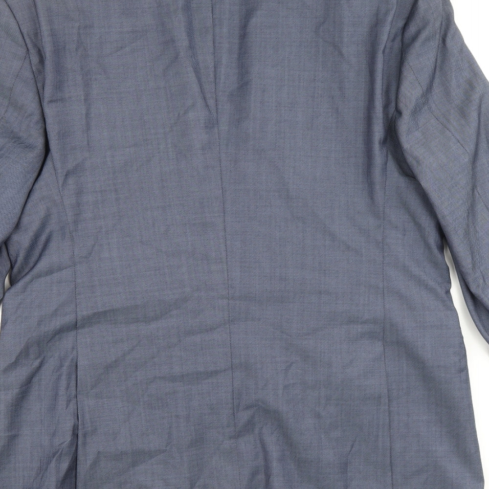 Boss Mens Blue Wool Jacket Suit Jacket Size 52 Regular