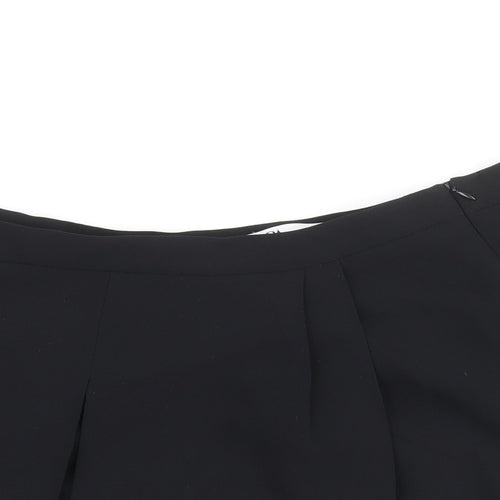 Zara Womens Black Polyester Skater Skirt Size XL Zip