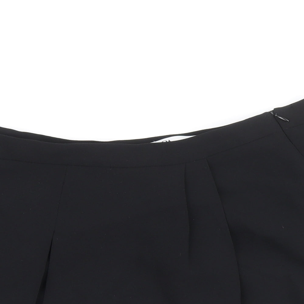 Zara Womens Black Polyester Skater Skirt Size XL Zip