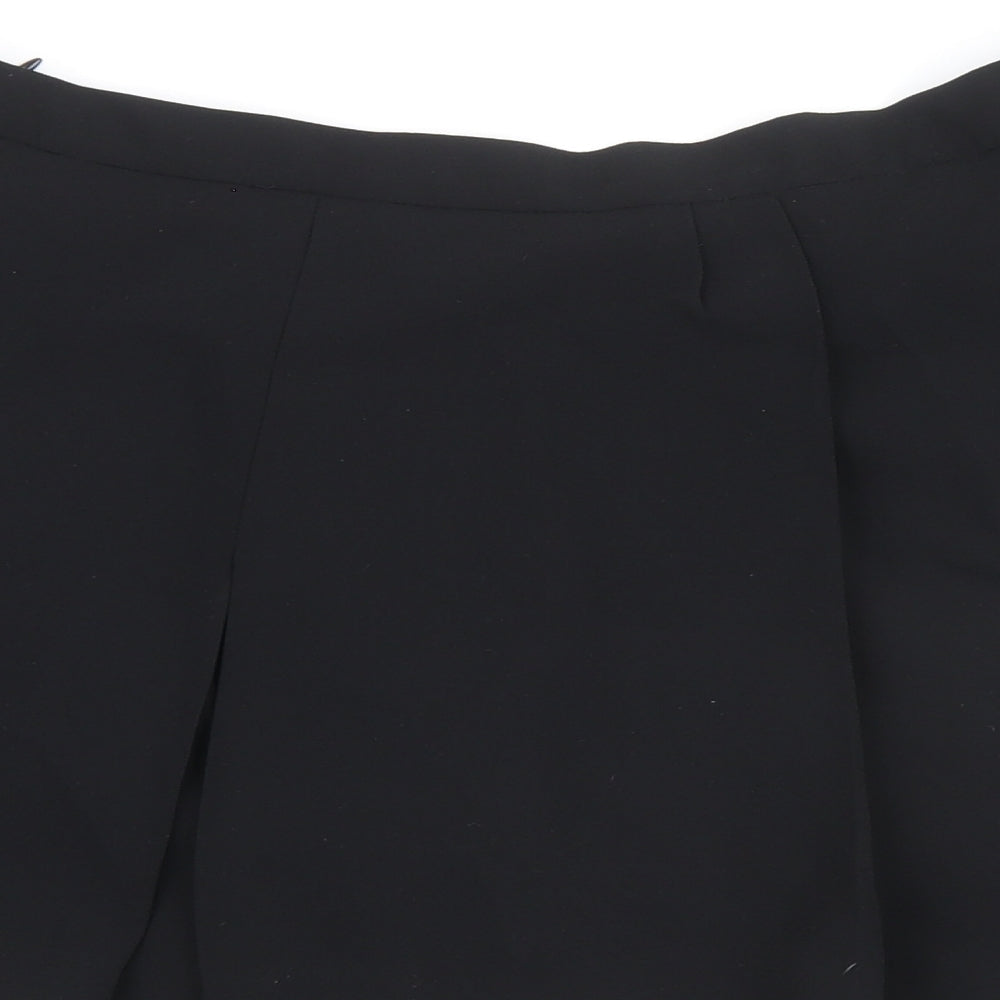 Zara Womens Black Polyester Skater Skirt Size XL Zip