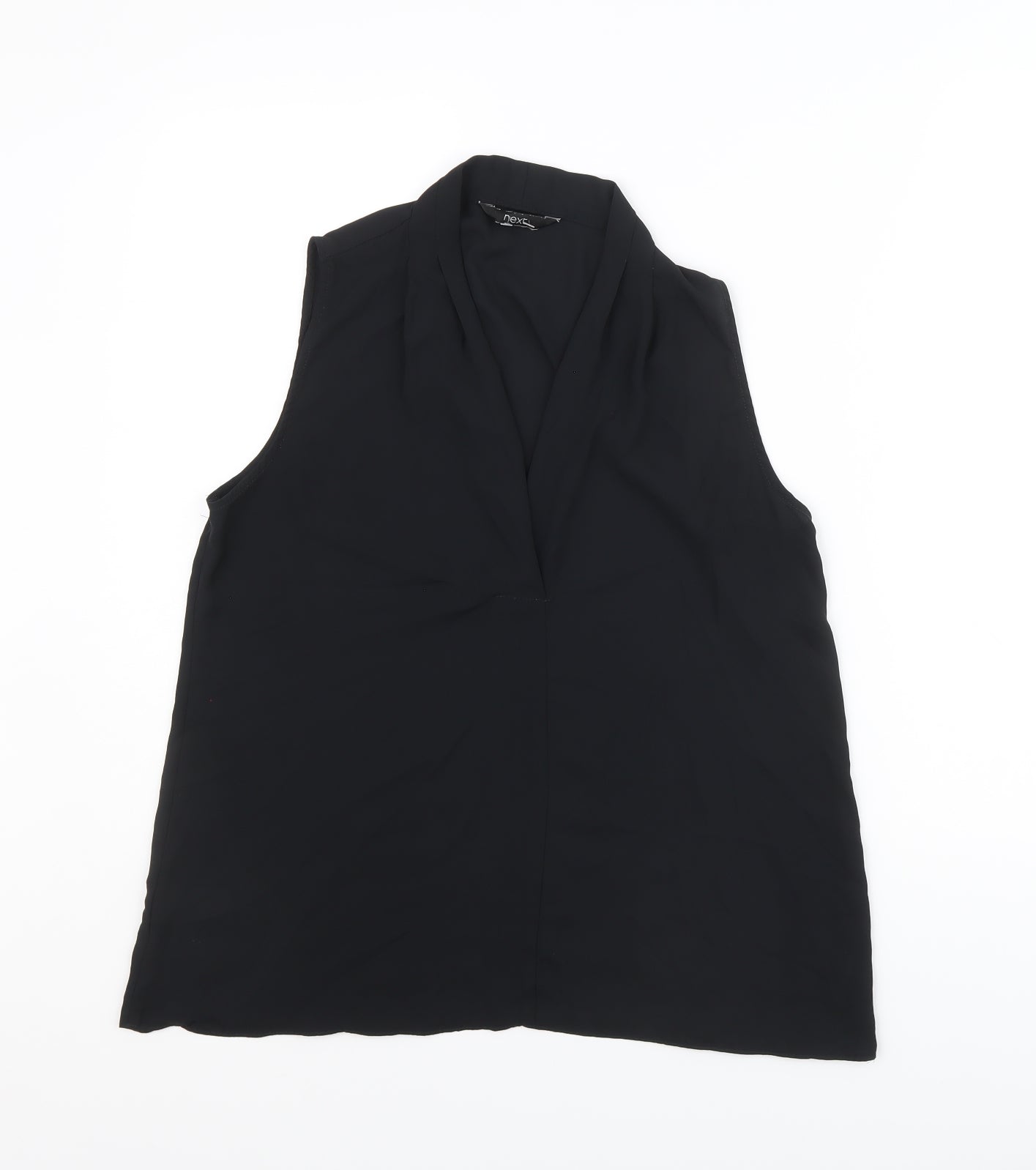 NEXT Womens Black Polyester Basic Blouse Size 14 V-Neck