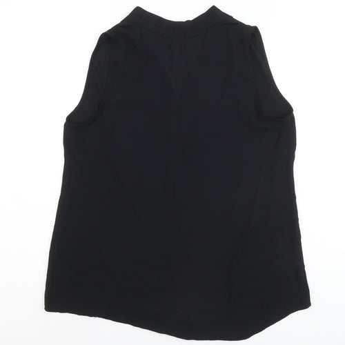NEXT Womens Black Polyester Basic Blouse Size 14 V-Neck