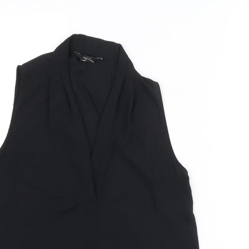 NEXT Womens Black Polyester Basic Blouse Size 14 V-Neck
