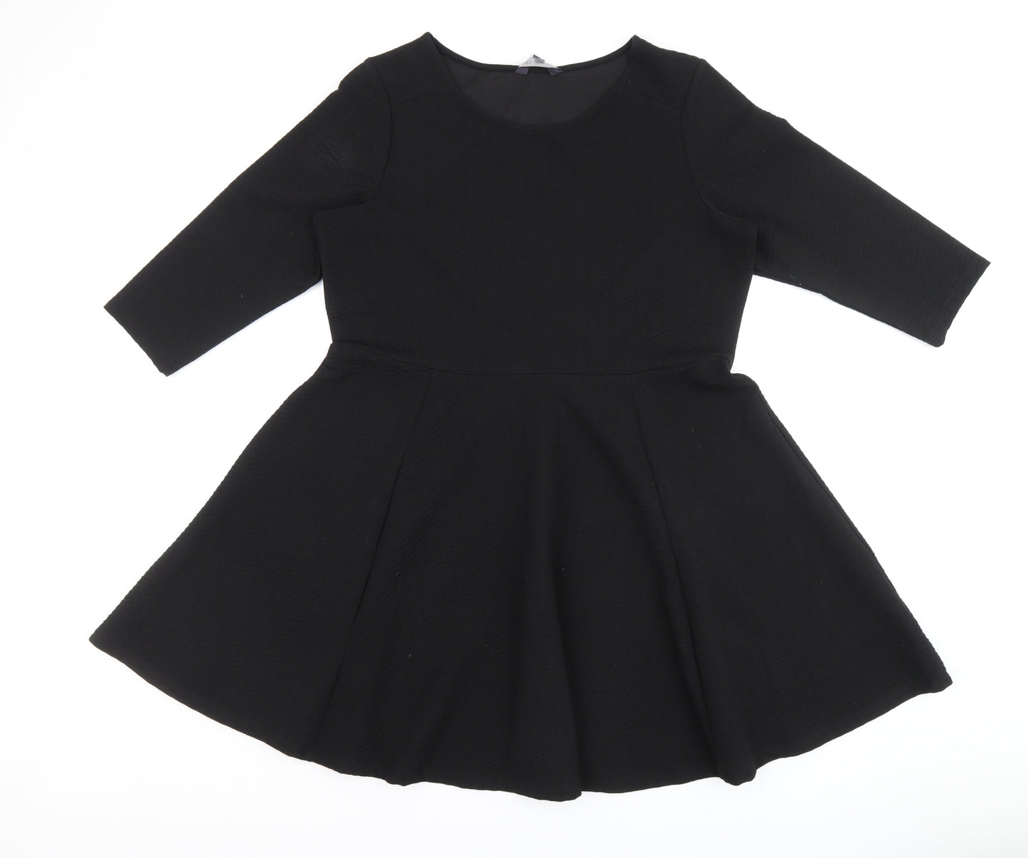 Marks and Spencer Womens Black Polyester A-Line Size 18 Round Neck Pullover