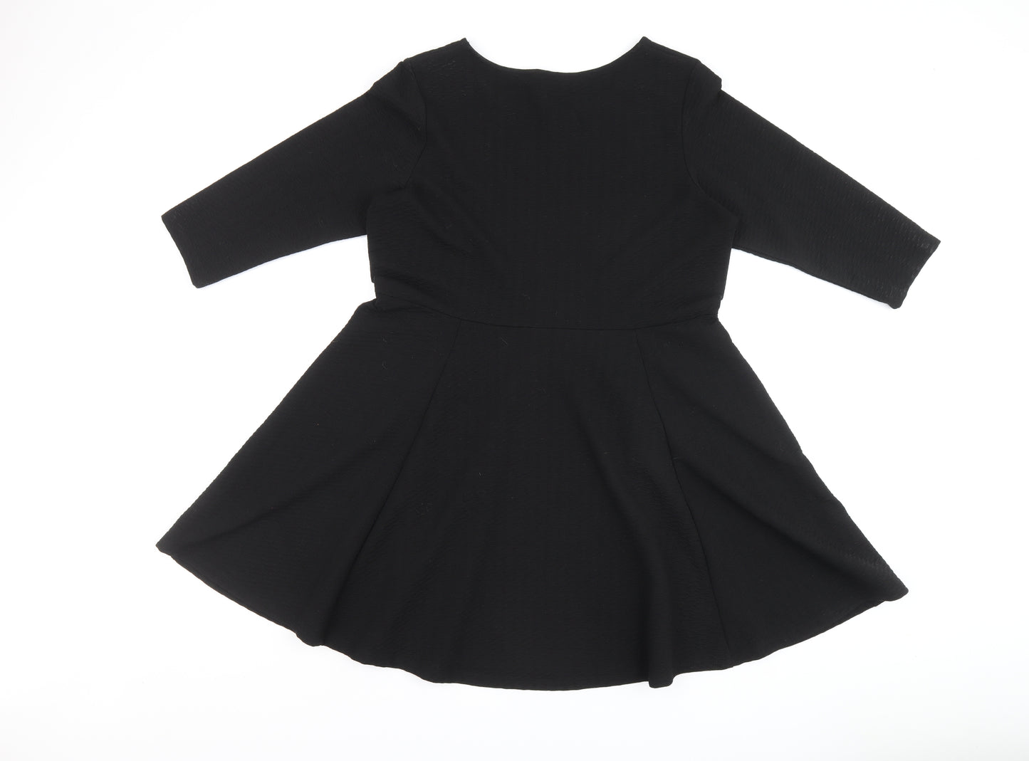 Marks and Spencer Womens Black Polyester A-Line Size 18 Round Neck Pullover